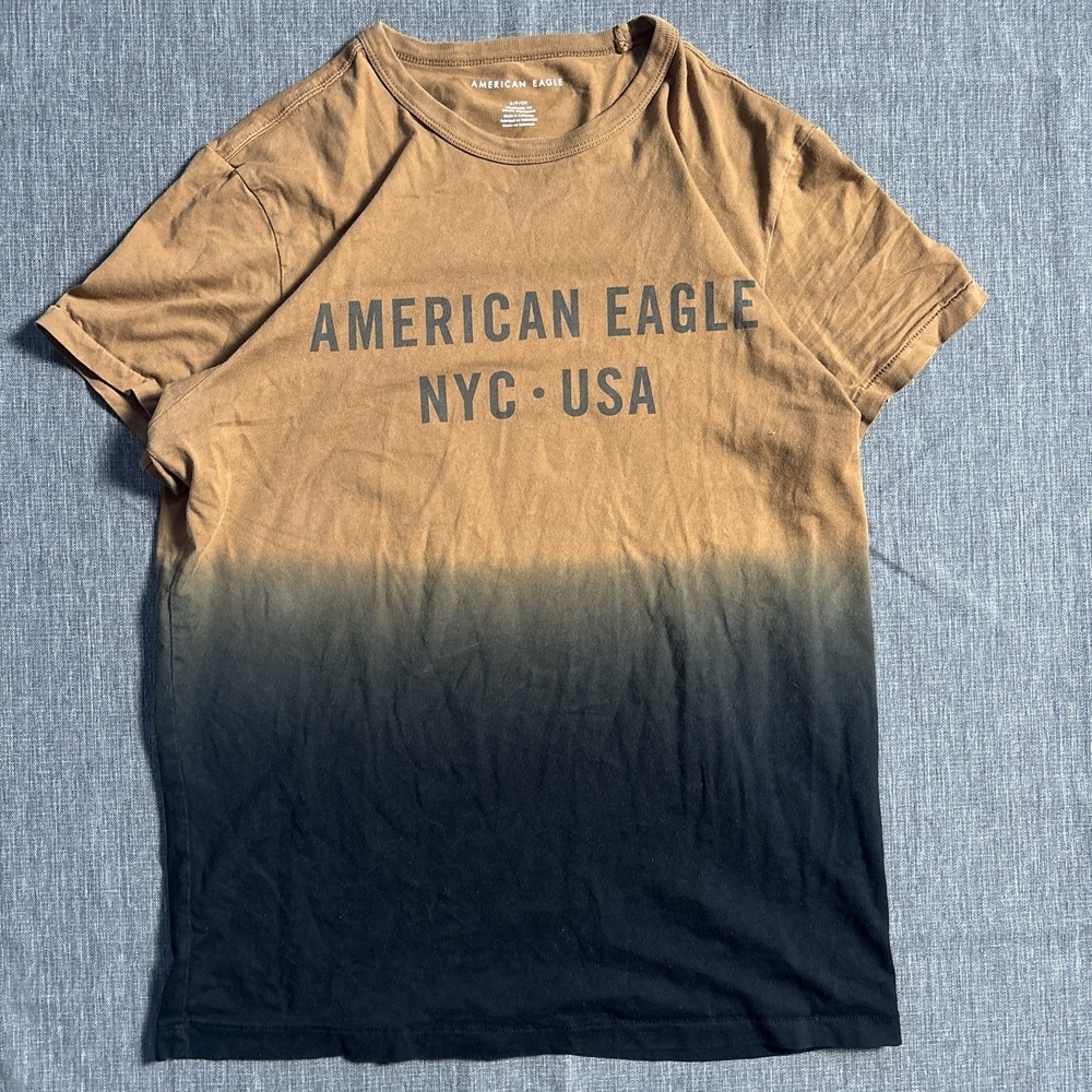 Brown and Black Ombre American Eagle Nyc t-shirt - S